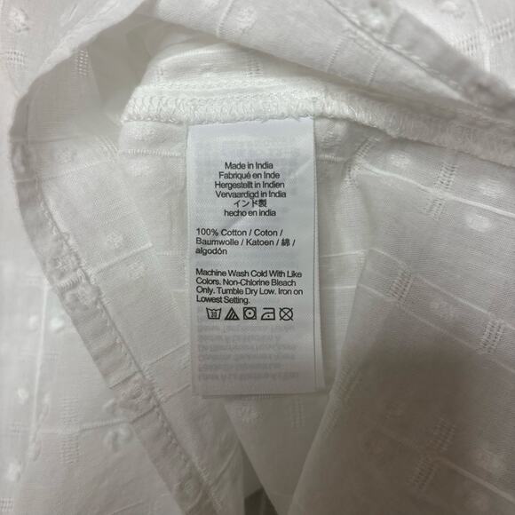 J.Crew White Flutter-Sleeve Cotton Clip Top Blouse NWT Size M - Picture 7 of 7